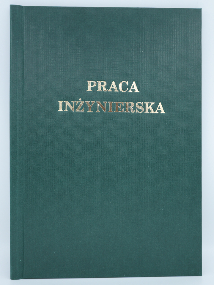 Zielona oprawa pacy dyplomowej